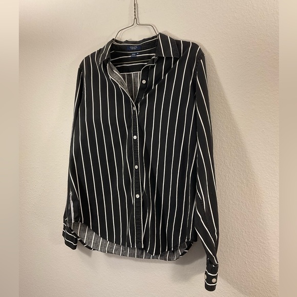 CHAPS | stripped button up | goth emo 90s - Picture 3 of 4